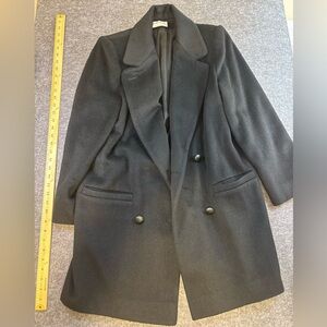 Classic Black Women's Double Breasted Peacoat